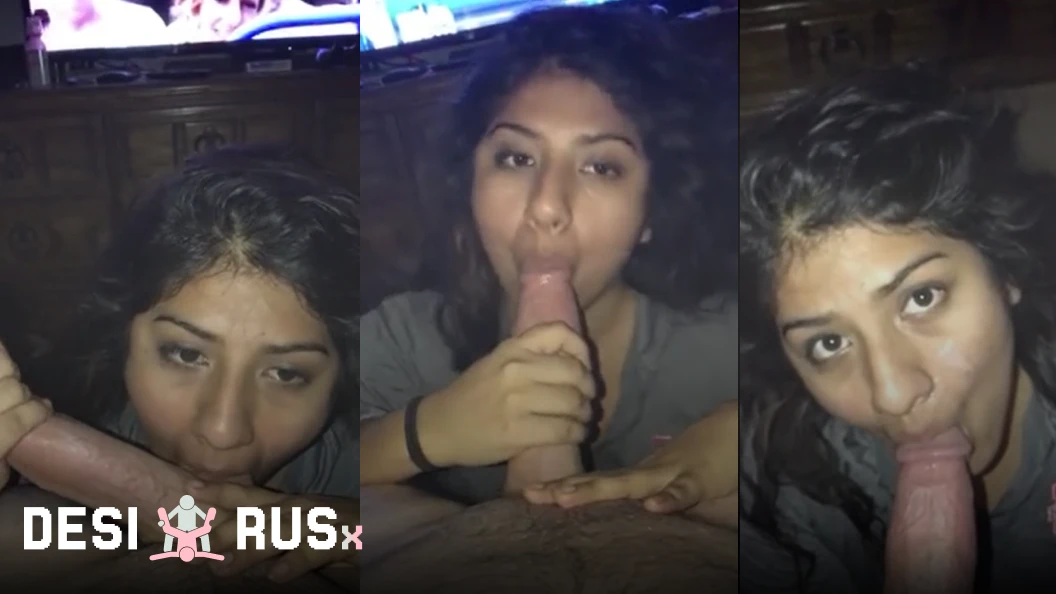 In her boyfriend private room his girlfriend give smoothy blowjob